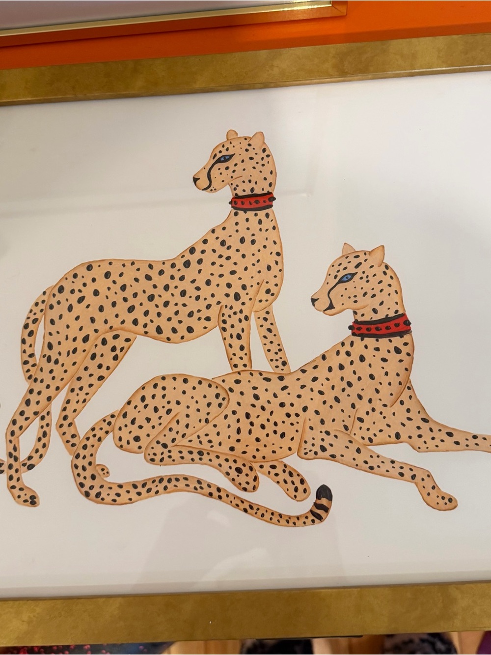 Two Gold Framed Big Cats
